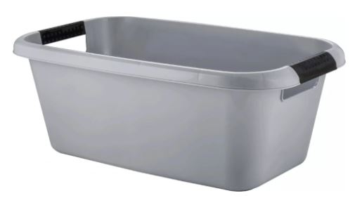 Таз BERGEN 20л с ручками прямоугольный 525х320х205мм серый шторм